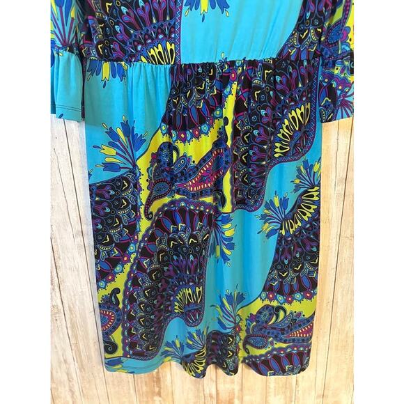 Ronnie Nicole Boho Paisley Print Dress Size 12 - Excellent - Picture 8 of 9